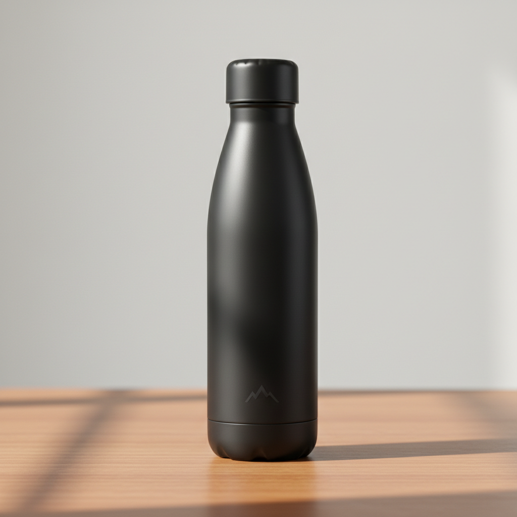 Premium Insulated Water Bottle in matte black finish